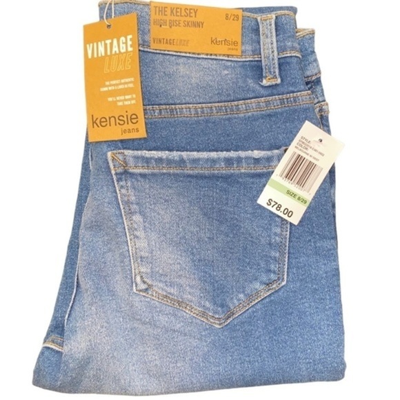 Kensie Frayed Hem High Rise Skinny Denim Jeans NWT  Size 8 - Picture 5 of 14